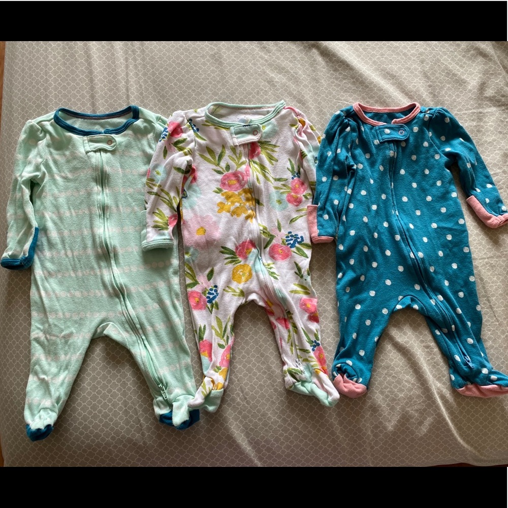 Cloud island girls floral 3pk zip ups